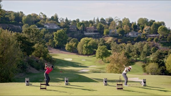 Opening frame of Nike's new ad starring Tiger Woods and Rory McIlroy