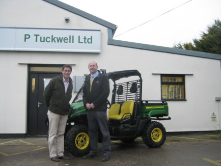 James Tuckwell (left) and Gary Buckle at an open day at the newly branded P Tuckwell Ltd outlet at Cromer in Hertfordshire, alongside the latest John Deere XUV 550 Gator utility vehicle