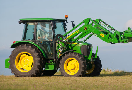 John Deere 5075E tractor with cab