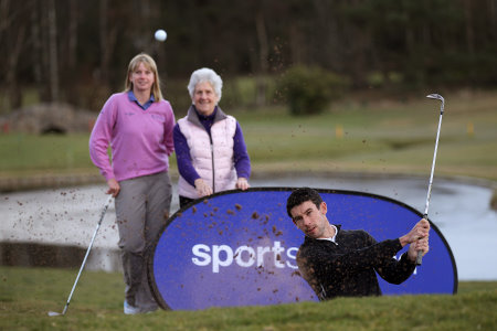 Ross Kellett, with Louise Marton OBE, Chair SportsScotland, and Pamela Pretswell