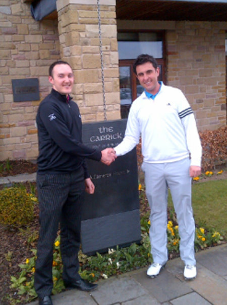 Andrew McIntyre with Gavin Abson, Head PGA Golf Professional, The Carrick on Loch Lomond