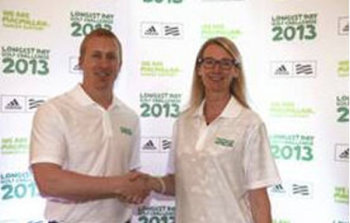 Greg Pearse pictured below with Lynda Thomas, Director of fundraising – Macmillan Cancer Support
