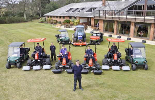Gareth and his team with the new Jacobsen equipment