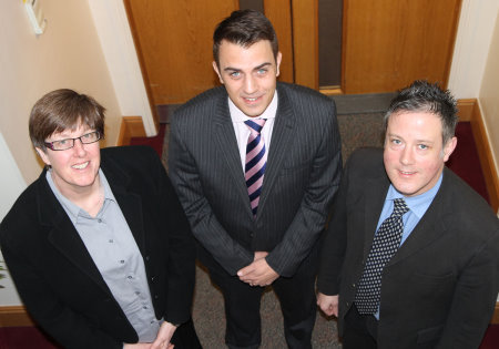Sharon Bayton (left), Oliver Worts (centre) and Dan Hardie (right)(courtesy of Adrian Milledge)