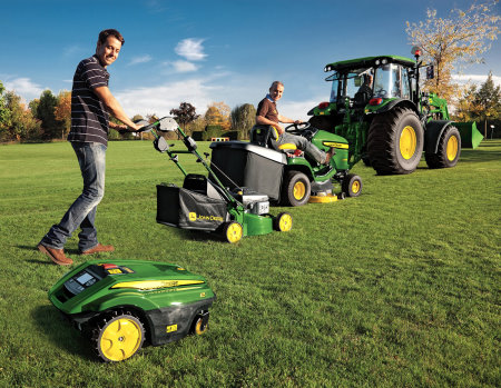 Today’s John Deere lawn and turf product line-up includes the Tango autonomous mower and a comprehensive range of walk-behind lawnmowers and lawn tractors, as well as compact and large utility tractors and commercial golf and turf equipment.