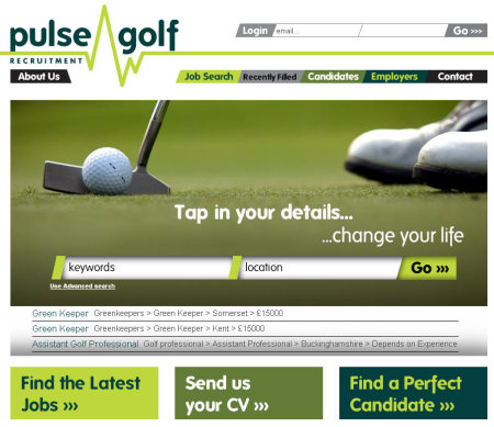Pulse Golf website