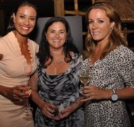 Lynx Golf UK managing partner, Stephanie Zinser (centre) with TV presenters Melanie Sykes (left) and Natalie Pinkham (right) at the recent party to launch the new Boom Boom 2 driver