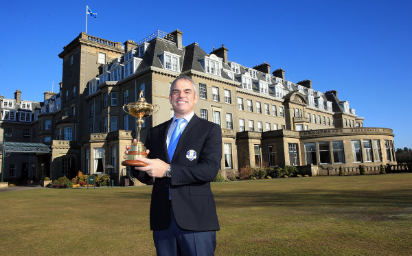 Ryder Cup Captain Paul McGinley outside the Gleneagles Hotel (©Getty Images)