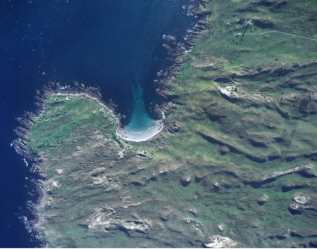 Aerial photograph of the new golf site at Cape Wickham, King Island