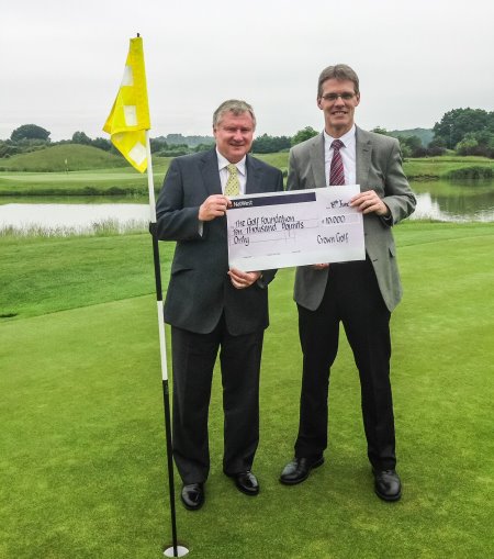Stephen Lewis, CEO Crown Gol (left) with Mike Round, Chief Exec, The Golf Foundation