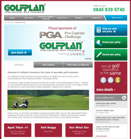 Golfplan webpage