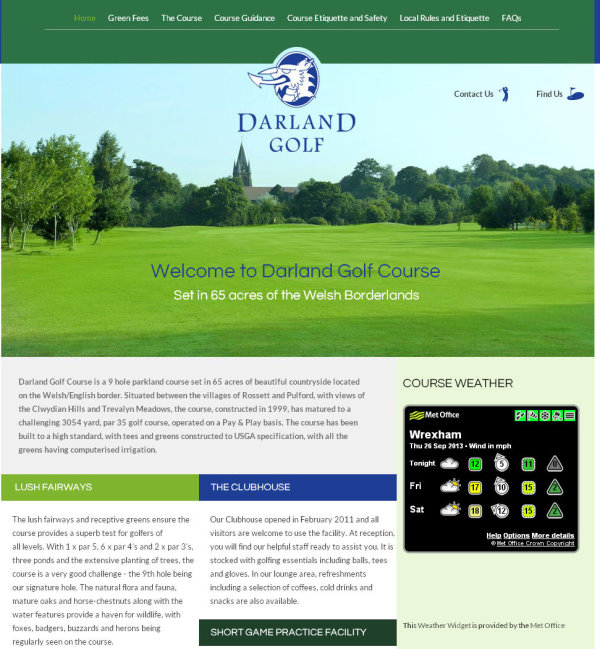 Darland Golf Course website screengrab