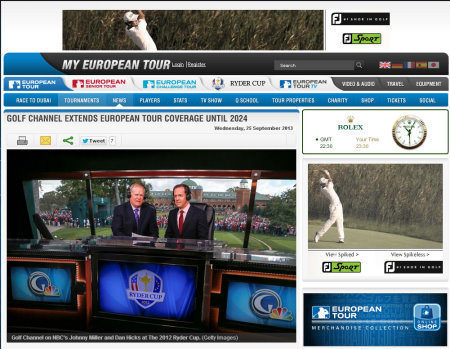 Golf Channel European Tour screengrab