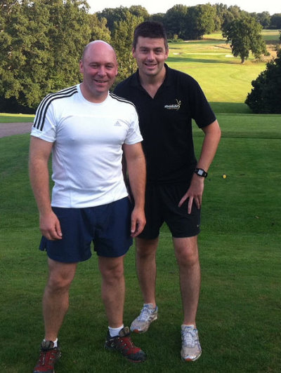 Steve Slinger (left) with personal trainer Stuart Wilkinson