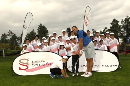Sergio Garcia at PGA Catalunya Resort to celebrate the anniversary of his first Junior Golf Academy