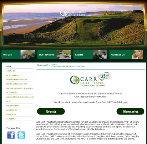 Carr Golf website