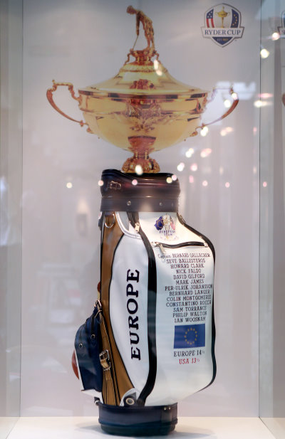 A European team winning bag from Europe’s 1995 victory at Oak Hill, New York