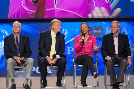 Annika Sorenstam speaks at 'The State of the Industry Panel Discussion' with PGA President Ted Bishop, Donald Trump and former USGA Executive Director David Fay