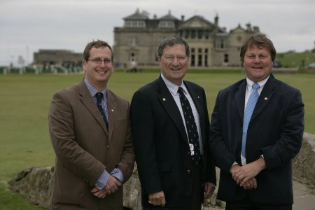Tim Lobb, Peter Thomson & Ross Perrett at The Home of Golf