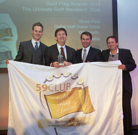 The ultimate golf members club: Wentworth Club  (from left) Dan Walker (host), Julian Small (Wentworth), Robert Maxfield (PGA) and Simon Wordsworth (59Club) 