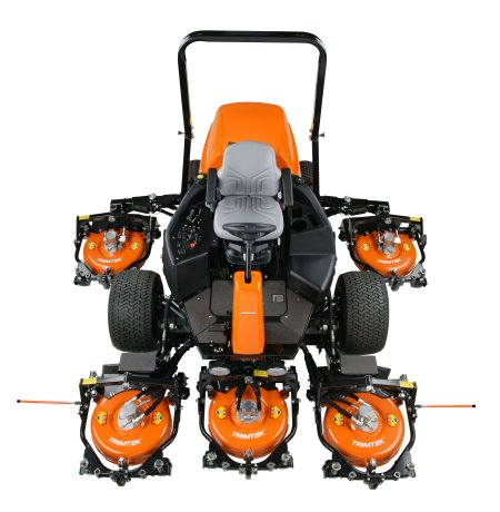 Seven fully floating TrimTek contour rotary decks follow undulating ground, reducing the chances of scalping
