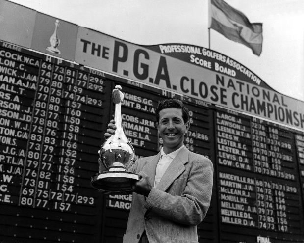 Ken Bousfield wins the inaugural British PGA Championship in 1955 (Getty Images)