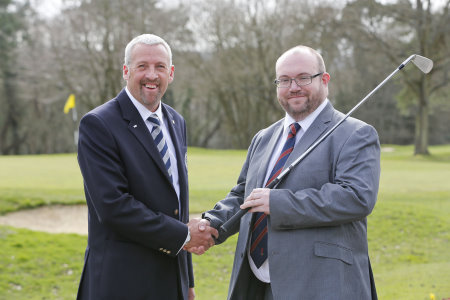 Richard Talboys, right, with PGA in England (South) chairman Rob Edwards