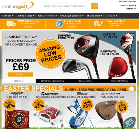 Online Golf website