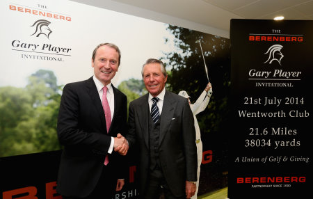  Dr. Hans-Walter Peters, Managing Partner – Berenberg, with Gary Player to announce the 2014 Berenberg Gary Player Invitational pro field at Berenberg office, Threadneedle Street, London
