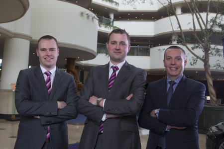 Operations Director Matthew Lewis (centre) with Rooms Division Director Kevin Green (left) and Director of Golf, Spa and Leisure Will Hewitt