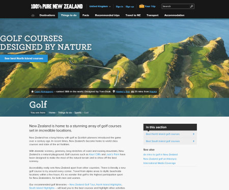 New Zealand Golf Tourism