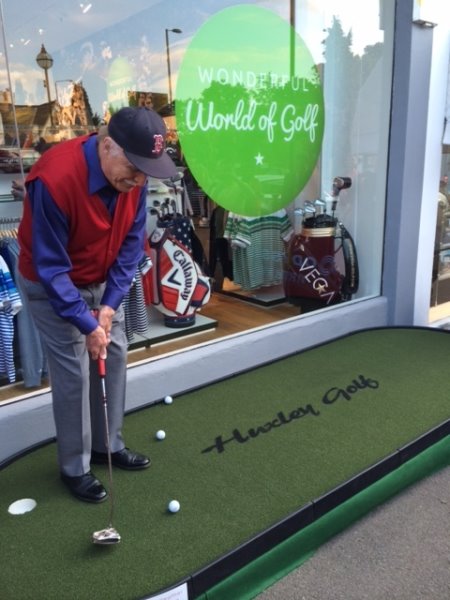 Sir Bruce Forsyth at Wonderful World of Golf in Sunningdale
