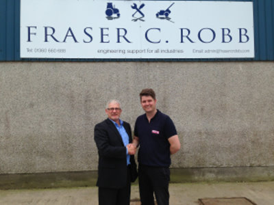 Dougie Archibald (right) with Kenny Hunter of Fraser C Robb