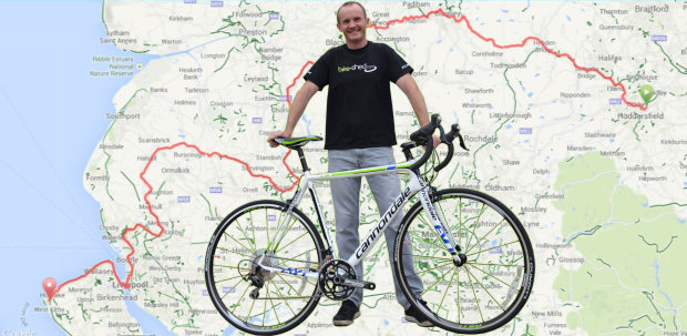John Andrew plus bike plus map
