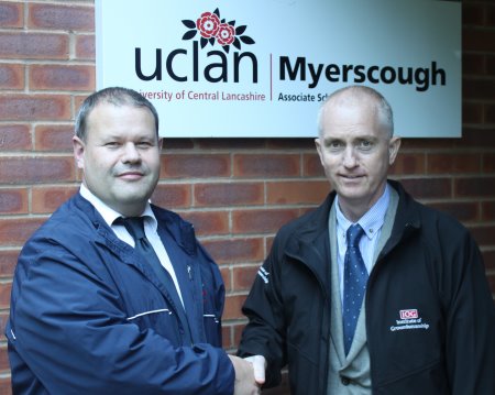 Driving education and training forward - IOG head of education Chris Gray (right) with Myerscough's Stewart Brown