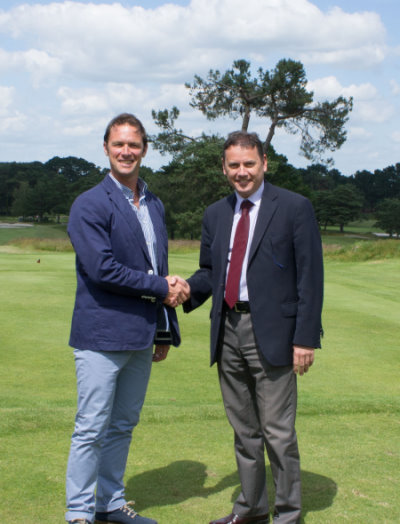 Murray Long, of Golf Course Developments Ltd with Ian Walton, General Manager of Ferndown Golf Club