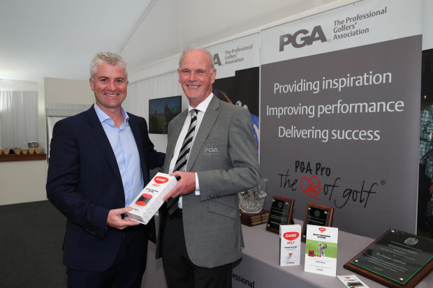 John McGuire, CEO of GAME GOLF and PGA chief executive Sandy Jones (Getty Images)