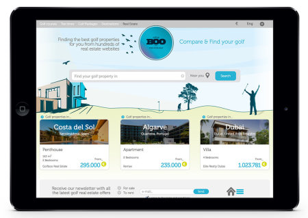 A screenshot of the GOLFBOO.com property offering