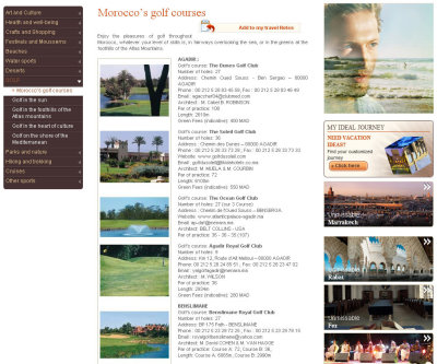 Morocco's Golf courses