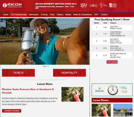 Ricoh British Women's Open 214 website