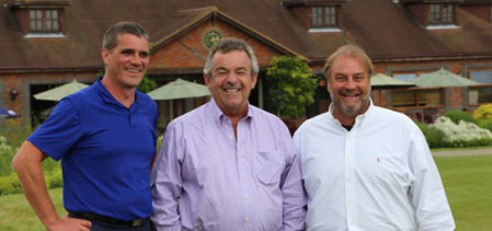 Tony Jacklin with Alan Pither, Magnolia Park owner (r) and Paul Bird, general manager (l)