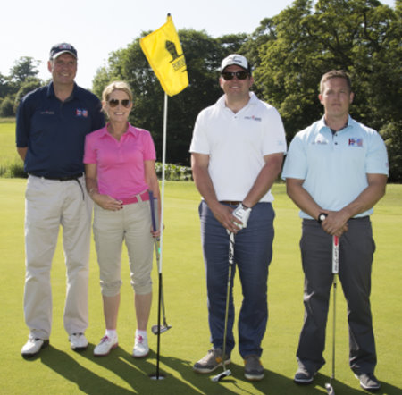 (from left) Dave Onions (National Liaison Officer for OCF); Diane Greenland HR Director American Golf; Alex Woolston (Employment Manager at OCF); Greig Phillips (OCF member