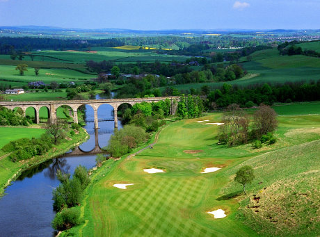 The signature hole at The Roxburghe Golf Club is the 14th, known as ‘The Viaduct’