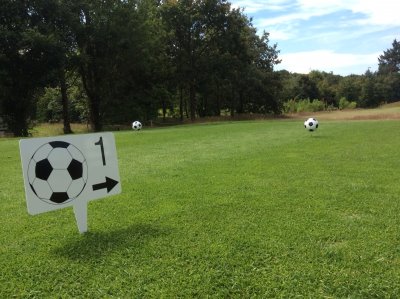 Footgolf Sign and teemarker