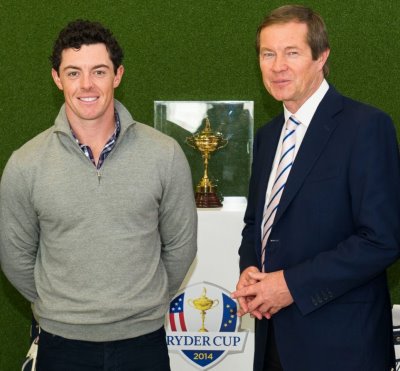 Rory McIlroy and George O'Grady, Chief Executive of The European Tour (Sky Sports)
