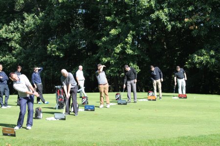 TGI Golf Partners try out Titleist’s range of golf balls during the Titleist Brand Experience Day at Brocket Hall