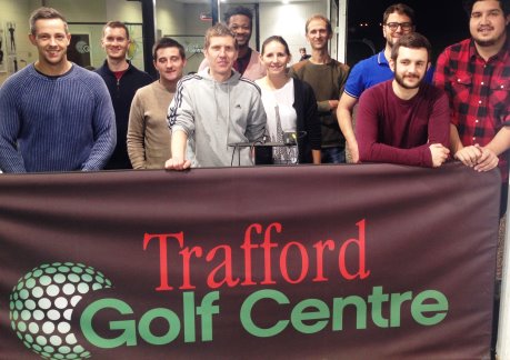 Staff from the BBC’s team at MediaCityUK enjoying their Get into golf taster session with PGA professionals from The Peel Group’s Trafford Golf Centre