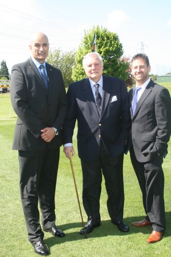 Pin High's Roger Hyder and Tony Healy with Canterbury Honorary Vice President Peter Alliss