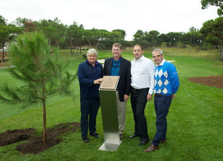 from left) Quinta do Lago owner Denis O’Brien, American architect Beau Welling and the resort’s chief executive John Dwyer with Paul McGinley