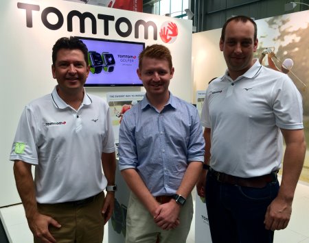 (From left) Steve Weston of TomTom, Simon Jones from the London Golf Show and Andrew Clayton from TomTom